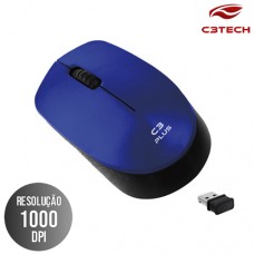 Mouse sem Fio RC/NANO 3 Botões 1000Dpi Design Ambidestro M-W17BL C3 Tech Azul